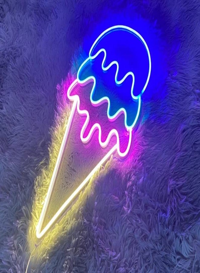 VYNES ICE CREAM SOFTY LED Neon Signs Light LED Art Decorative Sign - For Wall Decor, Home Restaurants, Wedding Birthday Party Decor, Bar Decor, Mini Bar, Cafe - Image 3